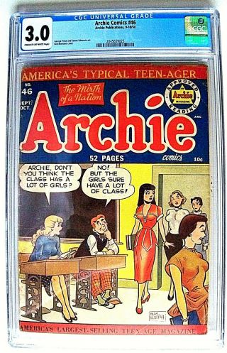 Archie Comics 46 Cgc 3.  0