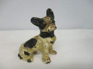 Antique Hubley Cast Iron Miniature Boston Terrier French Bulldog 3 " Paperweight