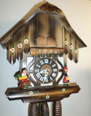 German Black Forest Musical Large Wood Mountain Chalet Cuckoo Clock