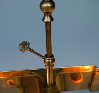 Vintage Frederick Cooper Brass Bouillotte Tole Desk Lamp Metal Shade 3