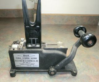 Vintage B&k Floral Stemming Pick Machine Model H With Weight And Pick