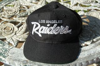 Vtg Los Angeles Raiders Sports Specialties Script Snapback Hat Cap Nfl La Black