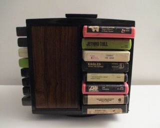 Vintage LEBO 8 Track Tape Spinning Carousel Holder Holds 32 Tapes Includes 24 3