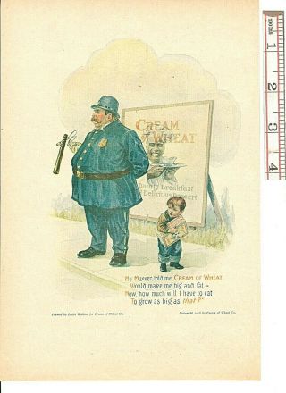 1916 Cream Of Wheat Rastus Cereal Color Ad,  Art By Edward F.  Brewer,