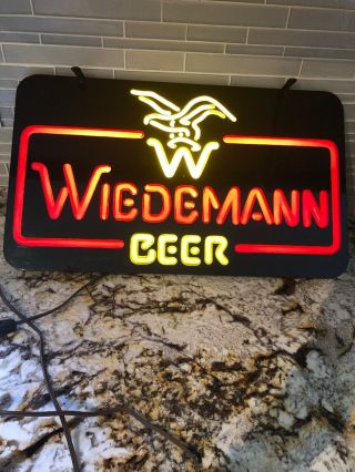 Vintage Wiedemann Beer Neon Sign Light Bar Pub Decor Man Cave Advertisement 22”