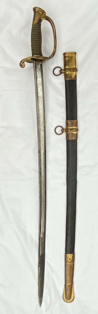 Civil War Ames Us Model 1850 Foot Officers Sword
