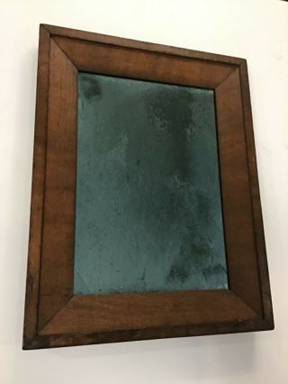 Antique Solid Black Walnut Ogee Mirror With Glass