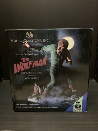 Moore Creations 1998 Universal Monsters The Wolfman Cold - Cast Porcelain Statue