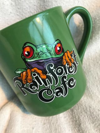 Vintage Big Size Rainforest Cafe 2000 Green Frog Cha Cha 16oz Coffee Mug Cup