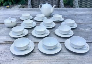 Arzberg 12 Espresso Saucers/cups Tea Pot & Sugar Bowl Vintage Set From Germany