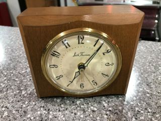 Vintage Seth Thomas Wood Electric Alarm Clock W/radium Dials/beverly Ss12j
