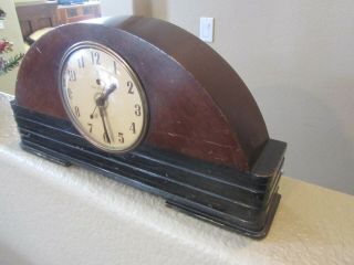 Vintage General Electric Mantel Clock ART DECO Wood Mid Century Modern 2