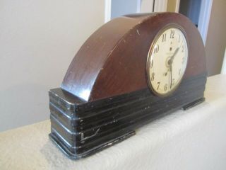 Vintage General Electric Mantel Clock ART DECO Wood Mid Century Modern 3