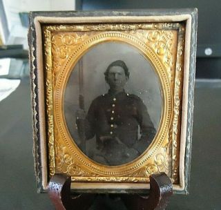 1/6 P Tintype Civil War Soldier Id 