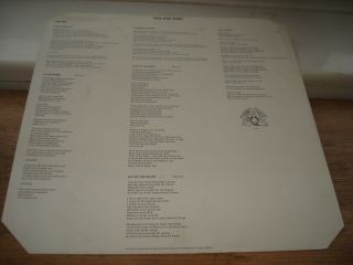 Queen Sheer Heart Attack NO TRIDENT 1ST PRESS PLAYS EX INNER 1974 UK LP 3