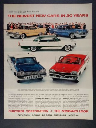 1957 Plymouth Dodge Desoto Imperial & Chrysler Cars Photo Vintage Print Ad