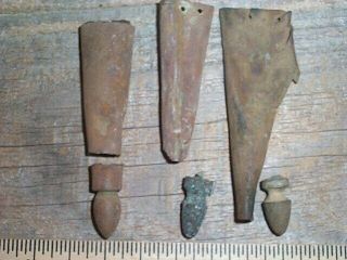 Dug Civil War Soldiers Camp Relic Group Of 3 Brass Bayonet Scabbard Tips