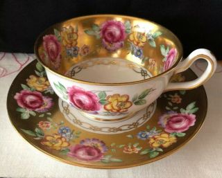 Golden Ascot Rose Bouquet Royal Chelsea Teacup And Saucer,