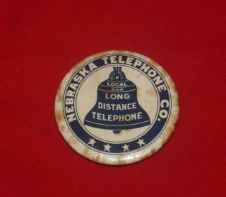 Antique Bell System Telephone Advertising Celluloid Pocket Mirror Nebraska Tel