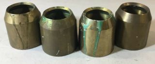 Group Of 4 Large Brass Candle Followers Church Antique Vintage Artifacts 2.  75”