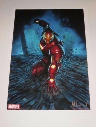 2017 Sdcc Iron Man Art Print Sign By Adi Granov 11.  7x16.  5 (a3) -