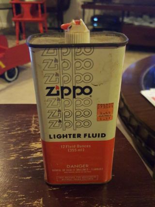 Vintage Advertising Collectible Zippo Lighter 12 Oz Fluid Can