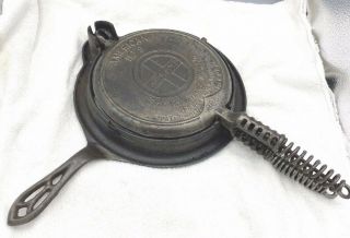 Vintage American No.  8 Griswold Cast Iron Waffle Maker 885/886 Erie Pa 1908