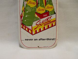 Vintage SWITCH TO SQUIRT Never An After - Thirst Soda Advertising Door PUSH Sign 3