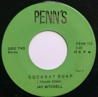 Rare FUNK 45 - JAY MITCHELL - GOOMBAY BUMP / PT2 on PENN ' S 2
