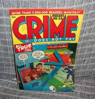 Golden Age Crime Does Not Pay 54 - - Ultra Violent Issue - - High (f/vf) Grade