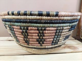 Large Vintage Tribal Hand Woven Coiled Basket