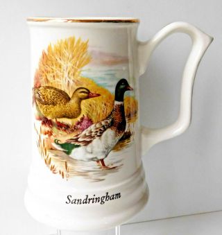 Vintage 1970s Sandringham Tankard Game Bird Mallard Duck Royal Falcon Pint Mug