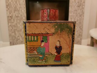 Vintage Tack Kee Chinese Jasamine Tea Tin Canton China ca.  1930 - 5 oz.  net 3