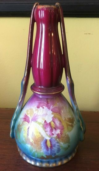 Antique Royal Bonn Germany Floral Vase Signed