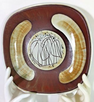 Vintage Susana Espinosa Art Pottery Hanging Wall Dish Signed And Dated 1978