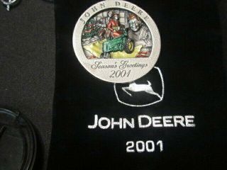 John Deere Christmas Ornament,  2001 Issue,  Features A Jd A,  6th In Series