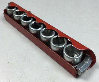 Vintage Indestro No.  350 1/4 " Drive Hex - Drive Socket Set With 7 Sockets Usa Tool