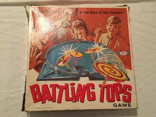 Vintage 1968 Ideal Toys Battling Tops Arena Classic Board Game