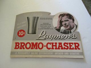 Vintage Bromo Chaser Counter Card Cardboard Stand Up Display Spencer In
