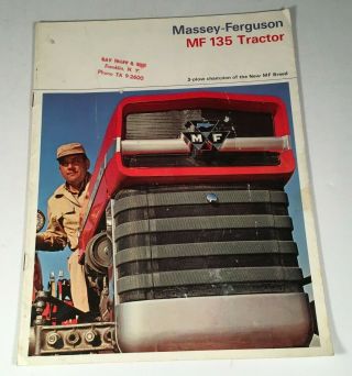 1960 Massey Ferguson Mf 135 Diesel Or Gas 3 Plow Tractor Sales Brochure W/specs