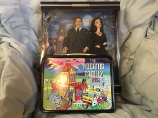 Vintage Addams Family Metal Lunchbox & Thermos 1974 Plus Addams Family Barbies