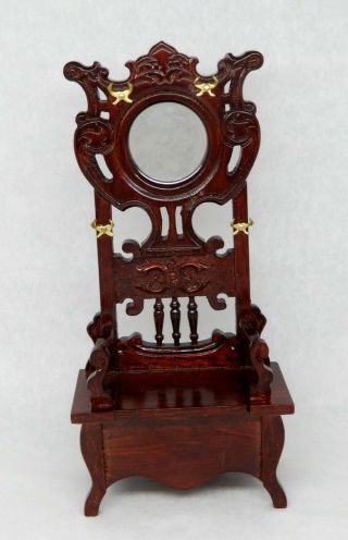 Vintage Bespaq Hall Tree With Chair Dollhouse Miniature 1:12