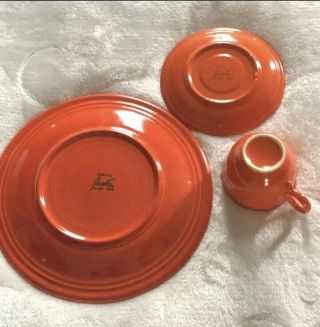 Old Vintage 1936 Red Orange Fiesta Radioactive Glaze 10 " Dinner Plate Fiestaware