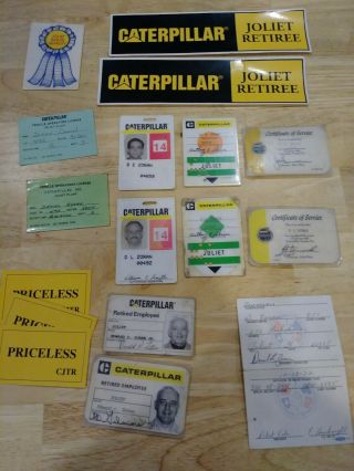 Caterpillar Vintage Joliet Badges,  And Misc Items.