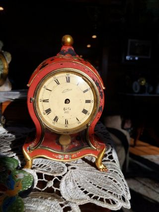 Vintage Schmid Hand Painted Musical Alarm Clock Germany