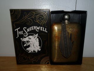 The Sneerwell Vintage Look Metal Hand Heart Liquor Flask
