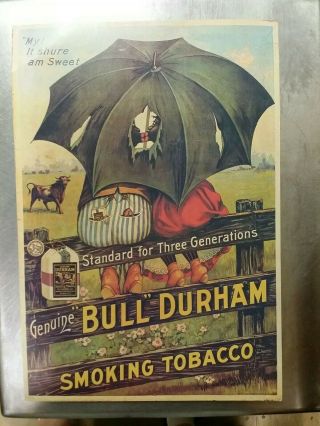 Vtg Bull Durham Tobacco Poster,  " My It Shure Am Sweet " Black Americana 18x26