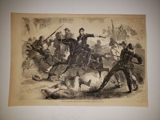 Colonel Hugh Judson Kilpatrick Cavalry Raid Virignia Civil War 1863 Sketch Print
