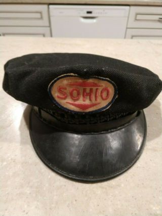 Vintage Sohio Gas Station Service Attendant Hat Cap Uniform Gasoline Motor Oil