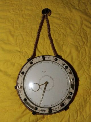Vintage German Made Kienzle Wall Clock / Rope Hung 7 Inch Glass Bezel
